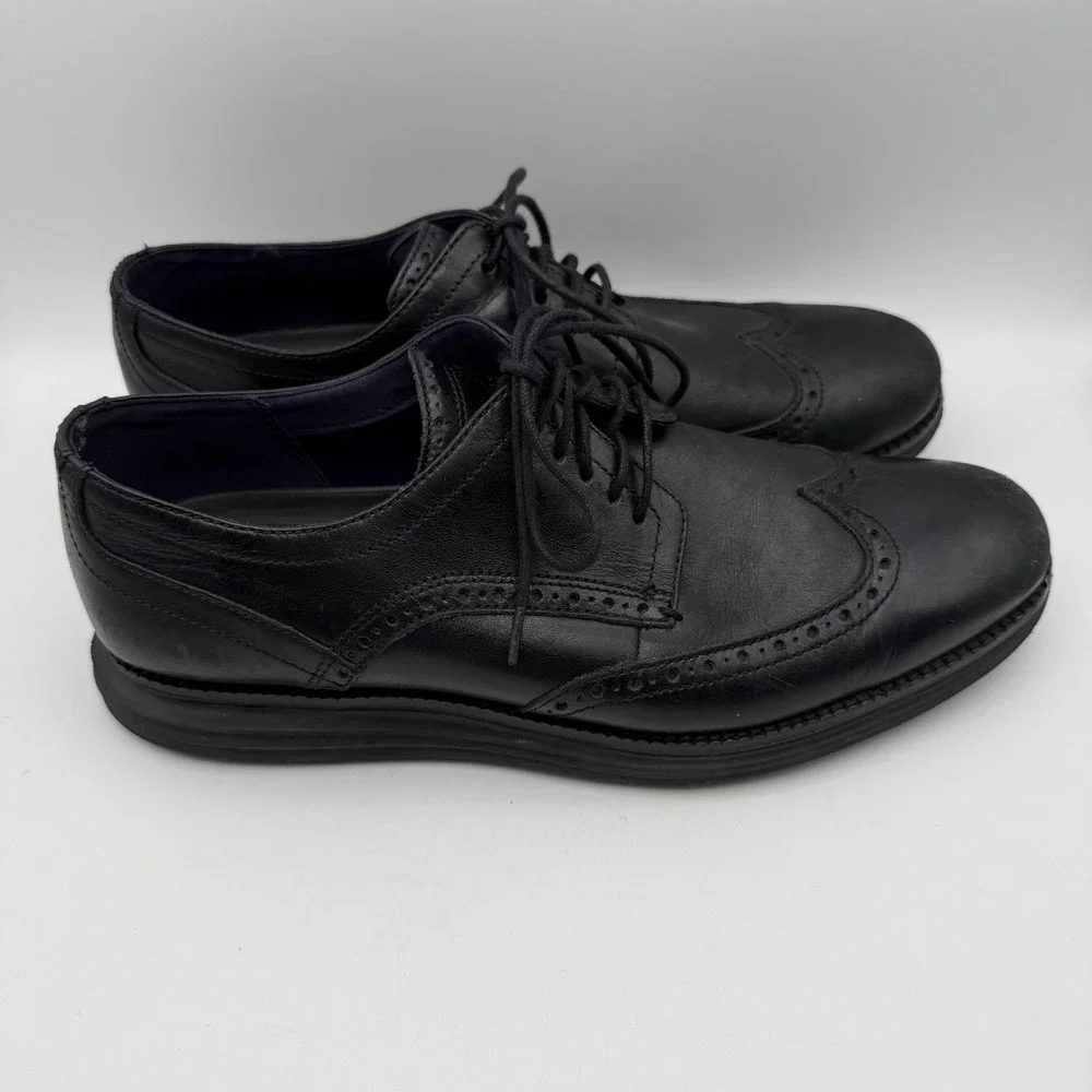 Cole Haan Grand Evolution Wingtip Oxford Men's 9M Leather‎ Dress Shoes Black